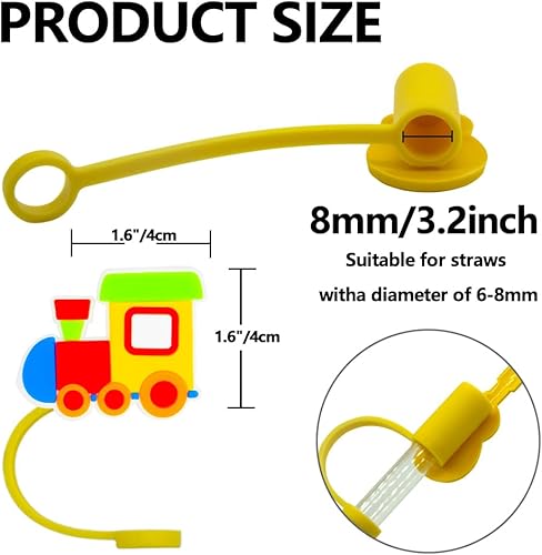 Miniatura 6 de 12 tapas de silicona reutilizables de grado alimenticio con temática de tren, adecuadas para bolsas de recuerdo de fiesta, fiesta de cumpleaños,