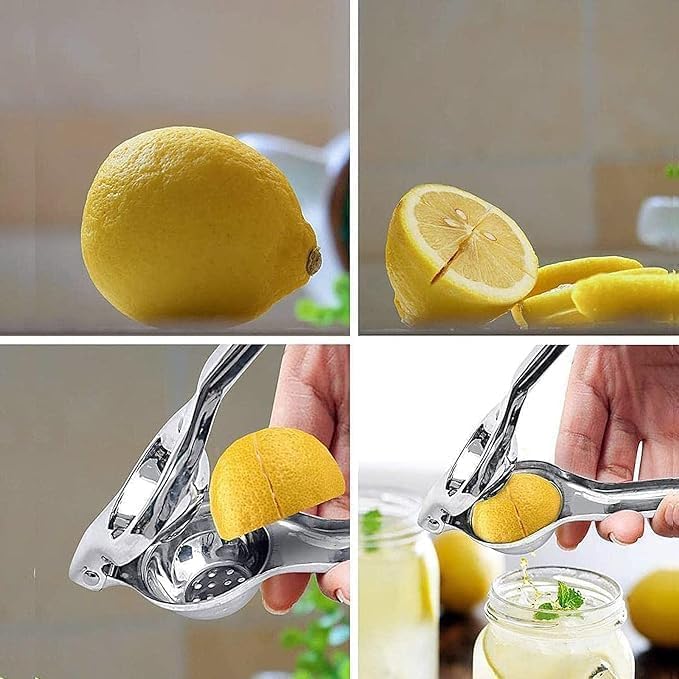Miniatura 5 de Exprimidor manual de limón resistente, exprimidor de prensa de cítricos de extracción máxima para limón, naranja, lima, acero inoxidable