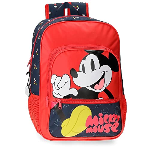 Disney Mickey Mouse Fashion Mochila Escolar Multicolor 30X38X12 Cms Microfibra 13,68L