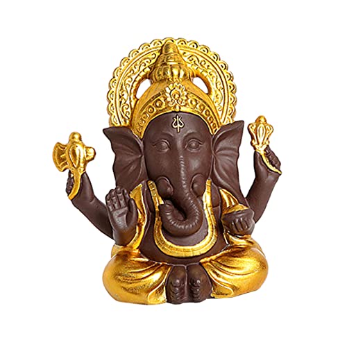 Statue Dieu éléphant céramique, sculpture spirituelle Feng Shui pour bureau et maison