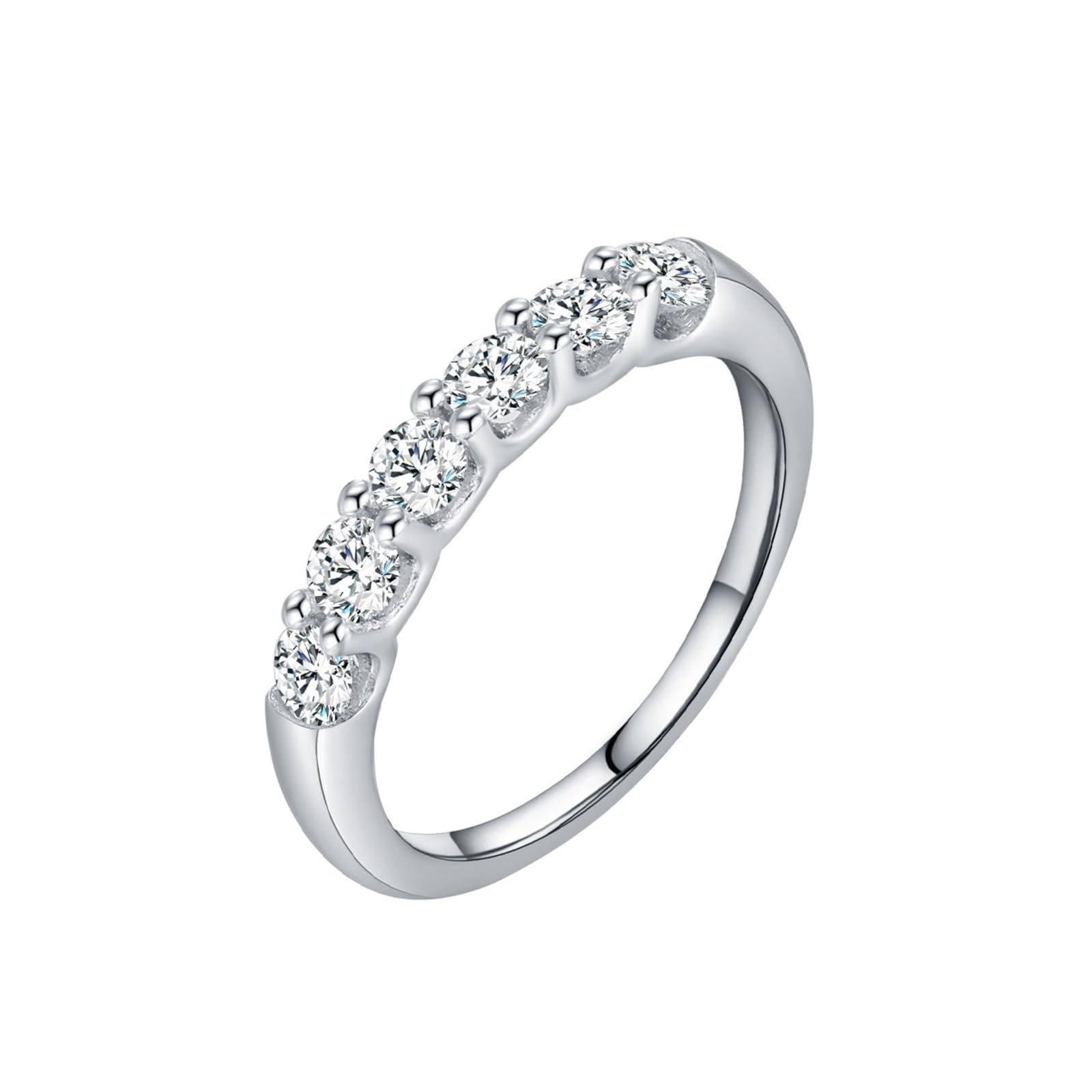 Anillo de boda de oro para mujer, oro blanco, anillos de promesa de eternidad para ella