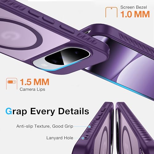 Image of for Google Pixel 10 Case /Pixel 10 Pro Case with MagSafe[Invisible Kickstand][Charge While Standing][Military Shockproof]Translucent Matte Soft Silicone Bumper Pixel 10 /10 Pro Phone Case,Purple