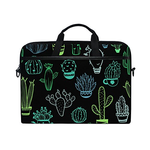 Bennigiry Funda para ordenador portátil de 14 a 15,6 pulgadas, diseño de cactus fluorescente