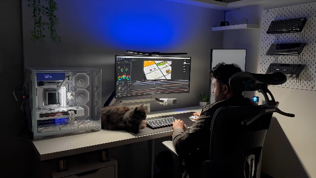 Image of Quntis Curved Monitor Light Bar 15 RGB Backlight for 34 inch+ Screens, Computer Bar Lights Foldable Dual Light with Color Temperature Brightness Stepless Dimming, No Glare Desk Lamp for Home Office Gaming