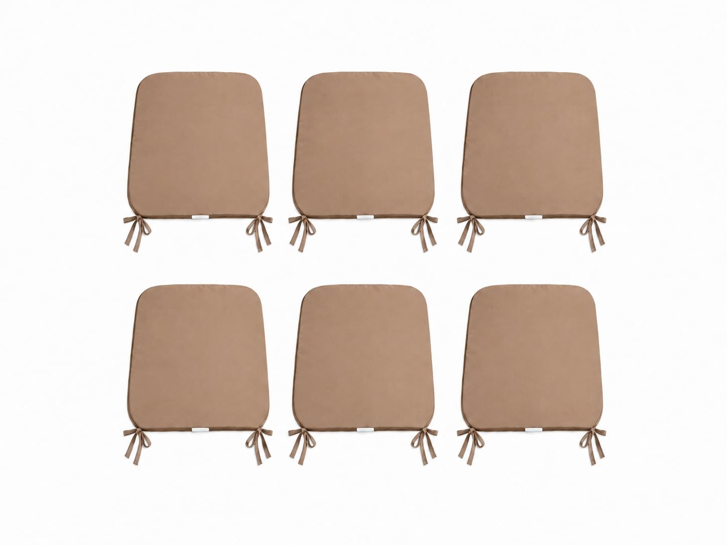 L S U Multi Pack Comfortable Seat Pad for Dining Chair Kitchen Garden with Tie on indoor Outdoor Foam Cushions (Latte, 6) โ image 1