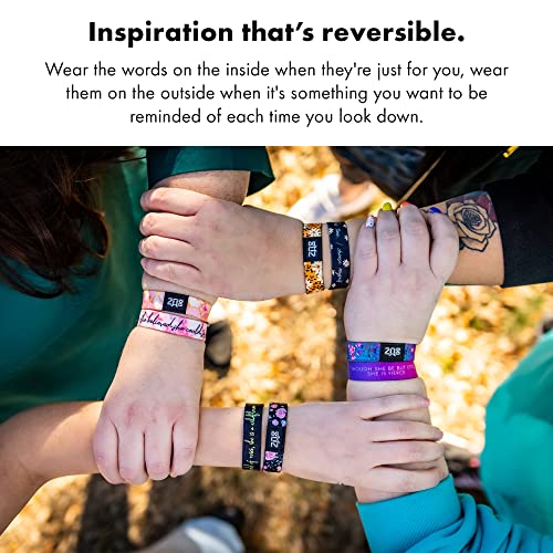 Zox Inspirational & Motivational Bracelet – Though She Be But Little – Uplifting Reversible Stretch Wristband With Positive Affirmations Made From Recycled Plastic – Encouragement Gifts For Men, Women & Kids -Medium #TOP2