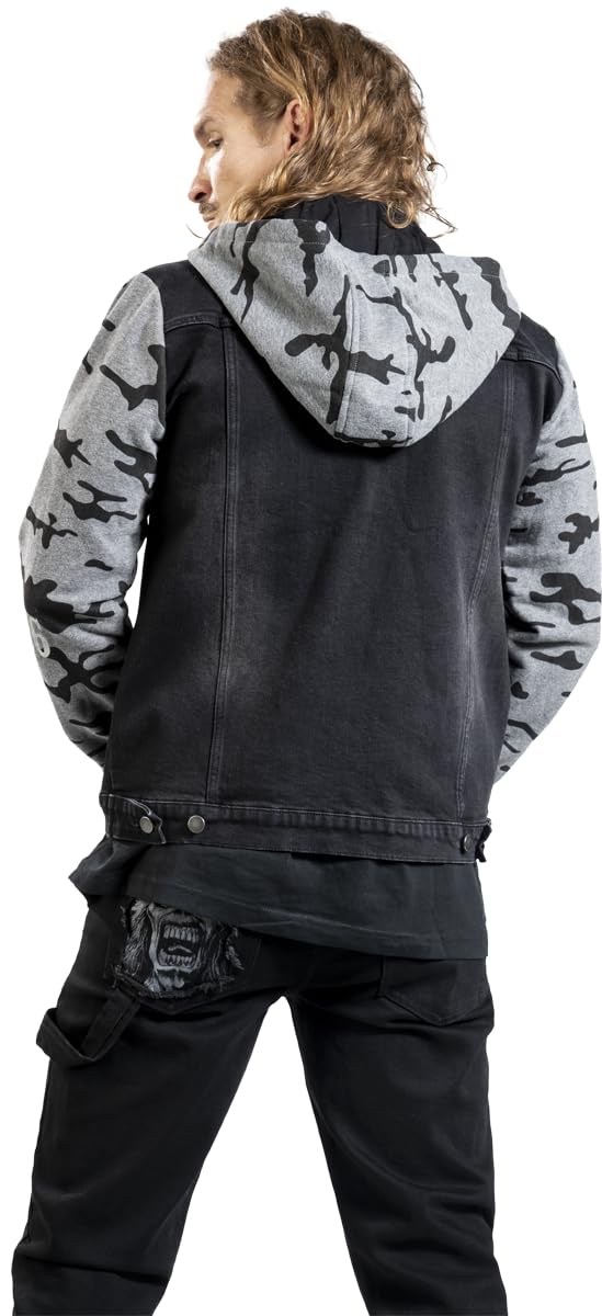 Rock Rebel by EMP Hombre Sudadera con botones negra y gris