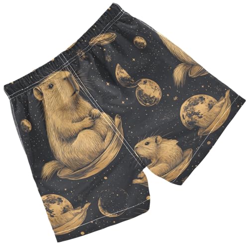 Pigsaly Boys' Swim Board Shorts Space Planet Capybara Boy's Swim Trunks Kids Swimwear 2T Multicolor2