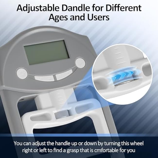 Grip Strength Tester, Hand Grip Dynamometer, Electronic Hand Grip Strength Tester Grip Strengthener Hand Exerciser Meter Digital Hand Grip Training Gauge 220 Lbs / 99 Kgs for Sports, School, Office and Home Use
