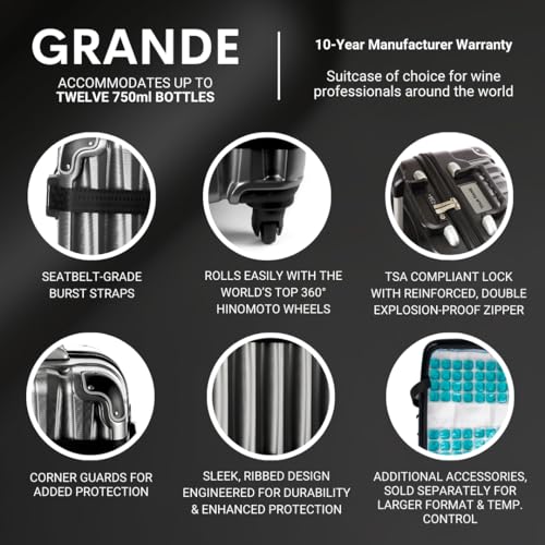 image for VinGardeValise® THE Original Wine Suitcase, Versatile 12 Bottle Wine 
