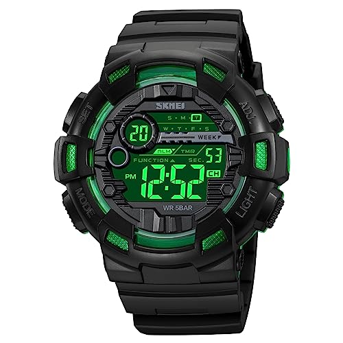 Image of FANMIS Mens Digital LED Sports Watch Military Multifunction Dual Time Alarm Countdown Stopwatch 12H /24H Time Backlight 164FT 50M Waterproof Calendar Month Day Date Watch