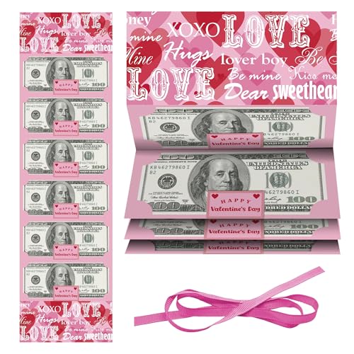 Valentine's Day Money Holder, Love Money Envelope for Cash, DIY Money Holder with 6 Slots,...