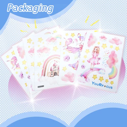 Unicorn Wall Decals For Girls Bedroom,Unicorn And Pink Fairy Stickers For Wall Kids Living Room Nursey Playroom, Mural Vinyl Peel And Stick Diy #TOP5