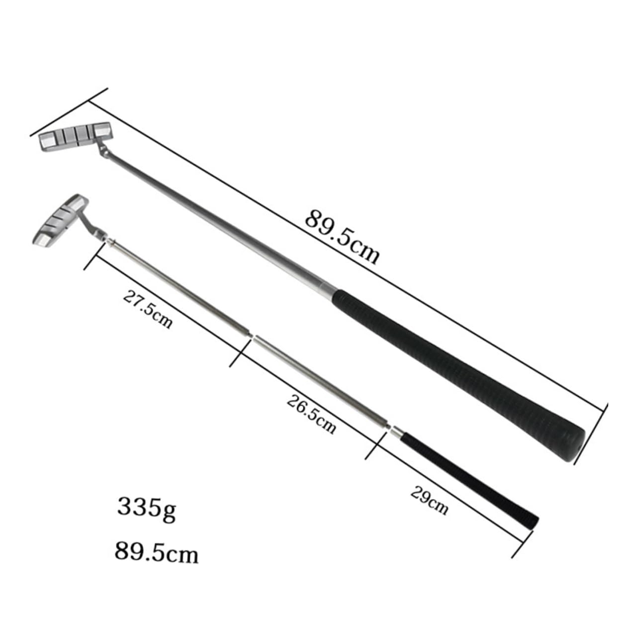 HONMEET Sports Putter Kit 3 Pcs Rod Accessories 1 Pc Rod Balls Right Hand Putter Detachable