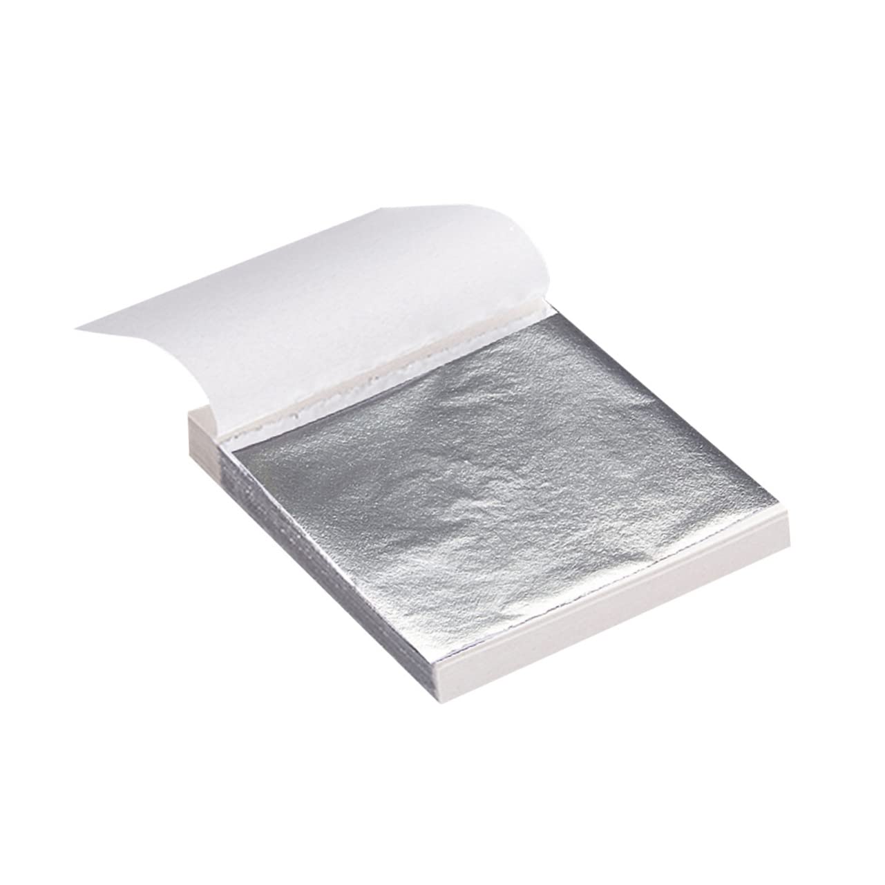 IWOWHERO Silver Foil Sheets 100 Sheets 9x9cm Imitation Leaf for Manicure Craft Decoration
