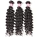 Donmily 10A Brazilian Virgin Hair Deep Curly Wave 3 Bundles 100% Unprocessed Remy Human Hair Weave Natural Color (12 14 16inch)