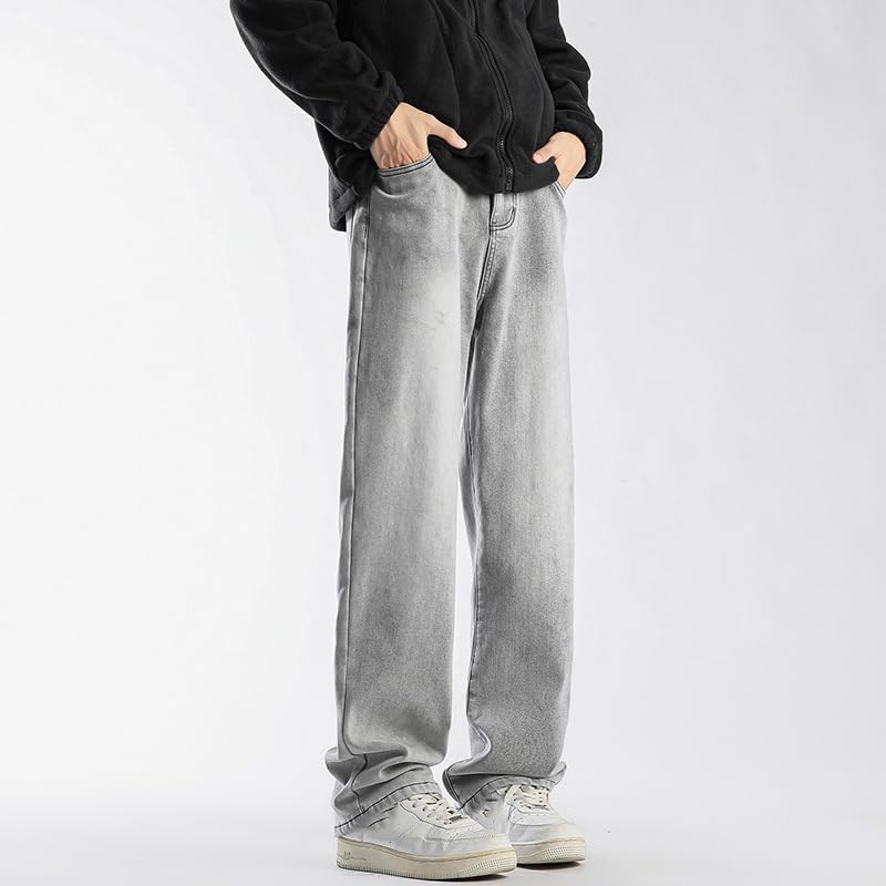 Men's Jeans Spring Gray Stretch Denim Americana Straight Pants3