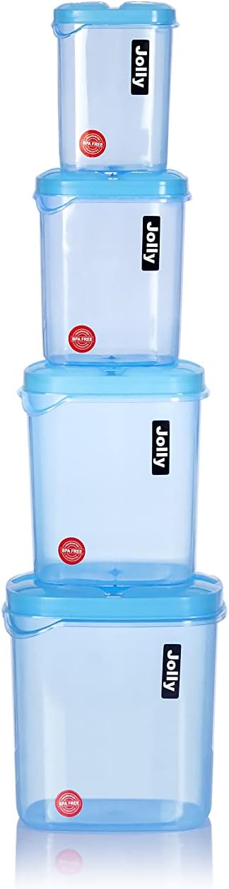 MOHAK Food Grade Quality Plastic Jolly Kitchen Grocery Storage Plastic Container Set(4 PCS SET)
