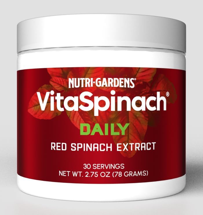 VitaSpinach Red Spinach Extract Nitric Oxide Booster Supports Blood Pressure & Flow, Energy Endurance Pre Workout Performance Boost Natural Superfood Supplement 30 Servings Vita Spinach