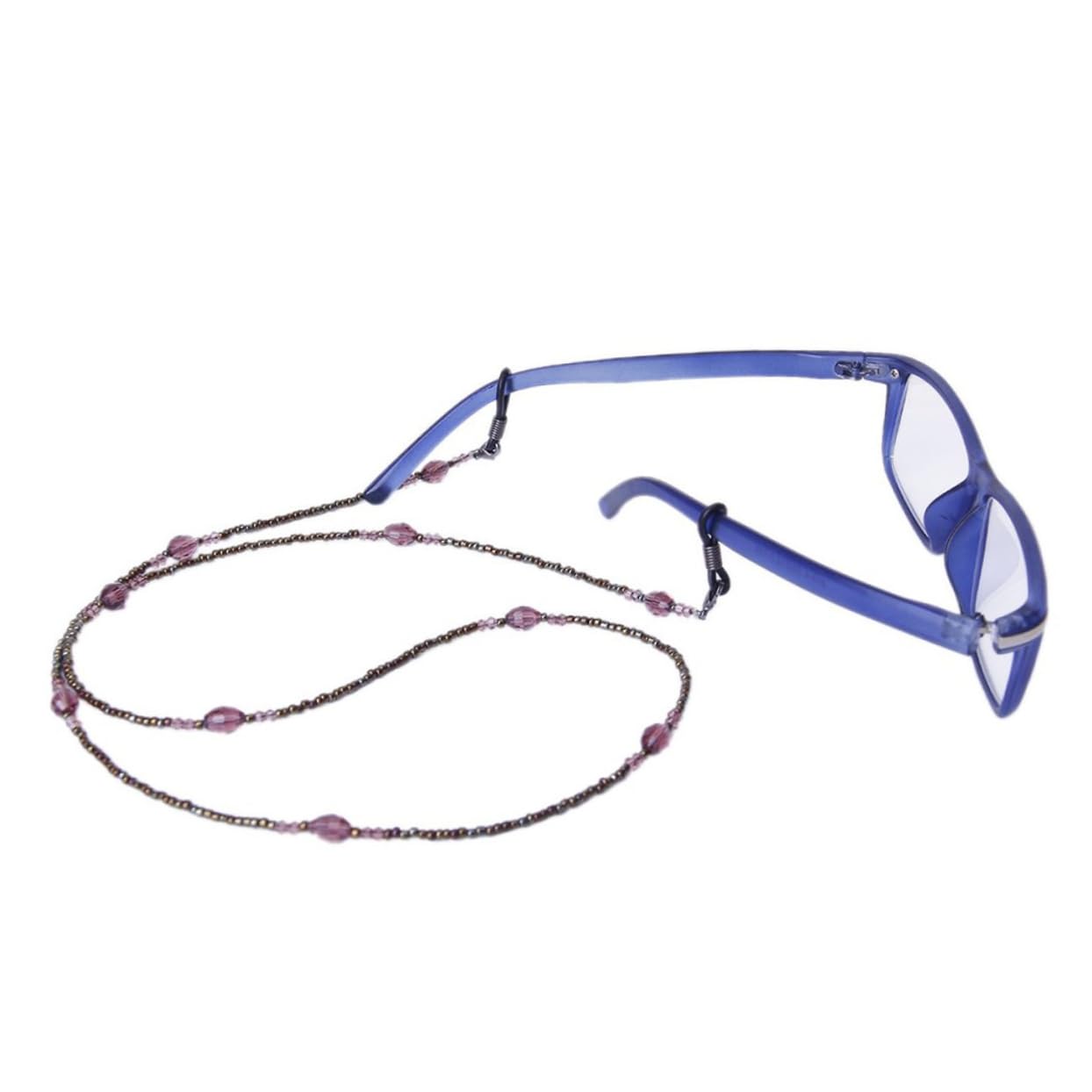 3piezas Cadena De Gafas Decorativa Bohemia Cuentas Moradas Sujeción Elegante y Accesorio De Moda Para Mujeres