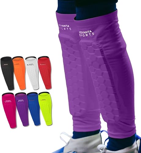 Espinilleras de fútbol para niños y jóvenes, equipo protector de fútbol para niños, niñas, adultos, hombres y mujeres, manga de compresión de