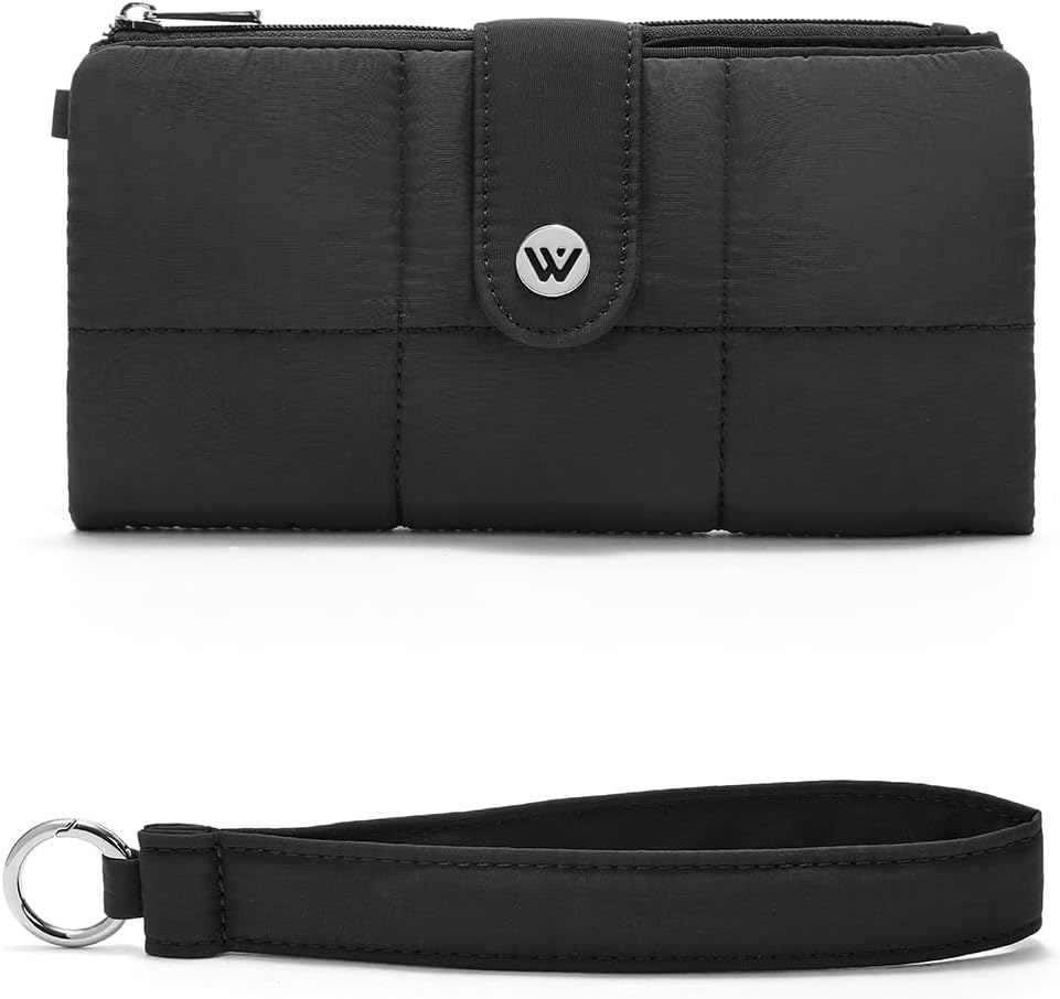WESTBRONCO Puffer Wristlet Wallets for Women RFID Blocking Soft Slim Bifold Compact 13 Card Holder Wallet for Women with Zipper Coin Pocket & ID Window - Image 7