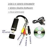 GiXa Technology Audio und Video Grabber/Digital Umwandler USB 2.0 Stick Bearbeitung von Alten VHS Kassetten Digitalisierung Videoschnitt VHS-DVD + Video Film Bearbeitung Software
