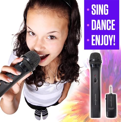 EASY KARAOKE EKS-717B Wireless Microphone for singing, VHF Cordless Handheld Dynamic Mic, 20m Coverage - Image 4