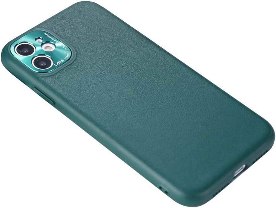 Funda iPhone 11 verde de piel auténtica ultrafina y antichoque