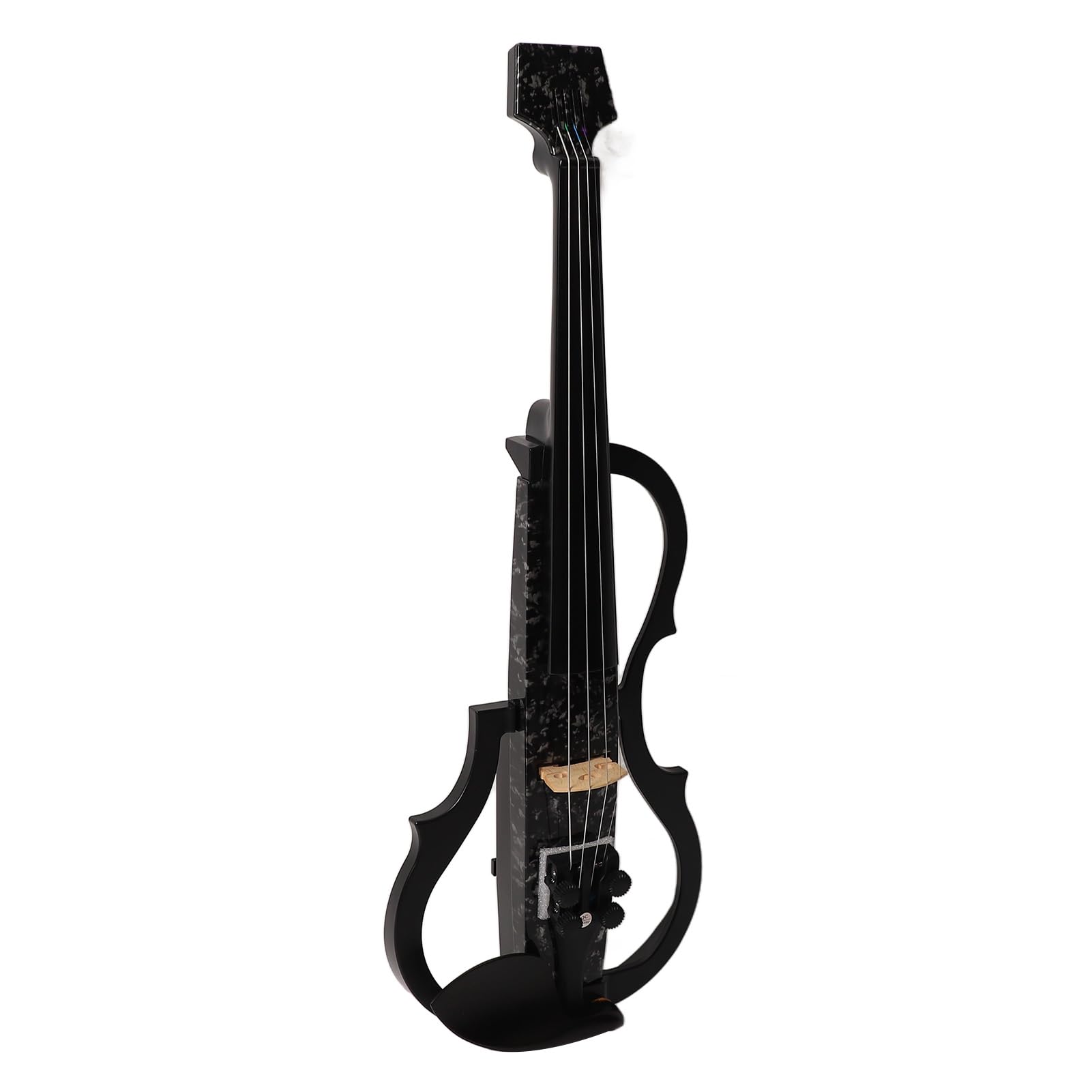 Violino Elettrico Senza Testa, Violino Silenzioso in Fibra di Carbonio con Pickup DV 10B e Jack per Cuffie, per Pratica e Prestazioni Professionali (fiocco di neve)