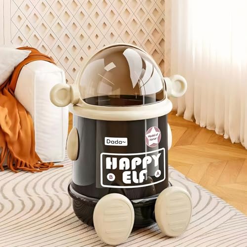 Caneca decorativa para basura diseño robot 37L blanca miniatura 7