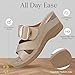 YOKI IRENA Wedge Sandals For Women With Crisscross Strap And Buckle - Open Toe Sandal With Cushioned Footbed & Womens Sandals Comfortable Dressy (Gold, Size 8)