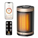 EcoNour 11" Space Heater for Home Low Energy Silent, 1500W WiFi Smart Electric Heater, Portable PTC Ceramic Heater with App & Voice Control, Thermostat, 12H Timer, 4 Modes, Bedroom Office Conservatory