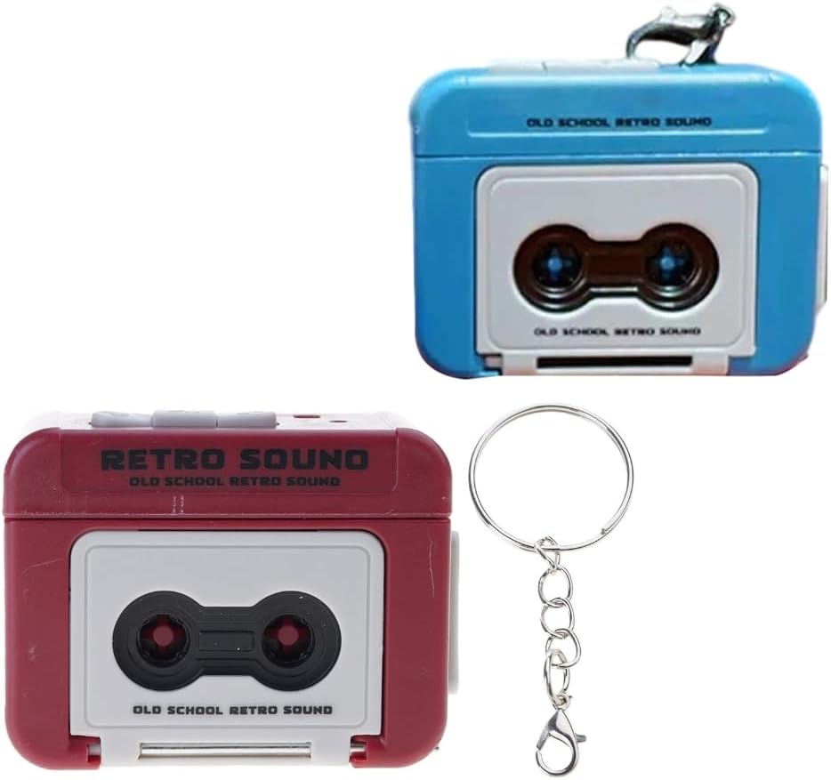 Miniature Cassette Recorder Keychain Sound Recording Device for Backpacks Purses