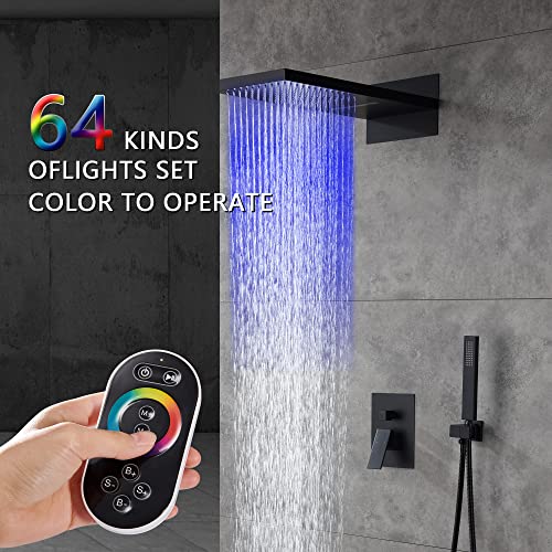 Sistema de ducha Cascada 9”x22” con LED, Bluetooth y válvula de un solo mando, 3 funciones (lluvia, cascada y ducha de mano) acabado níquel cepillado miniatura 2