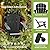 GREENVINES Adirondack-Chairs-with-Ottoman | Set of 2 | Folding | Retractable-Footrest | HDPE Plastic | All Weather Fire Pit Chair | Cup Holders | Black | for Outdoor Poolside