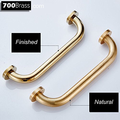 700Brass 12-Inch Grab Bar For Hotel/Motel/Home Shower Safety, Solid Brass, Polished Gold, Heavy-Duty Construction Armrest, Bathroom Bathtub Handrail #TOP6