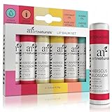 ArtNaturals Beeswax Lip Balm Gift Set – 6 Pack Assorted Flavors with Coconut Oil, Aloe & Jojoba Oil – Hydrating, Nourishing, Natural Lip Care