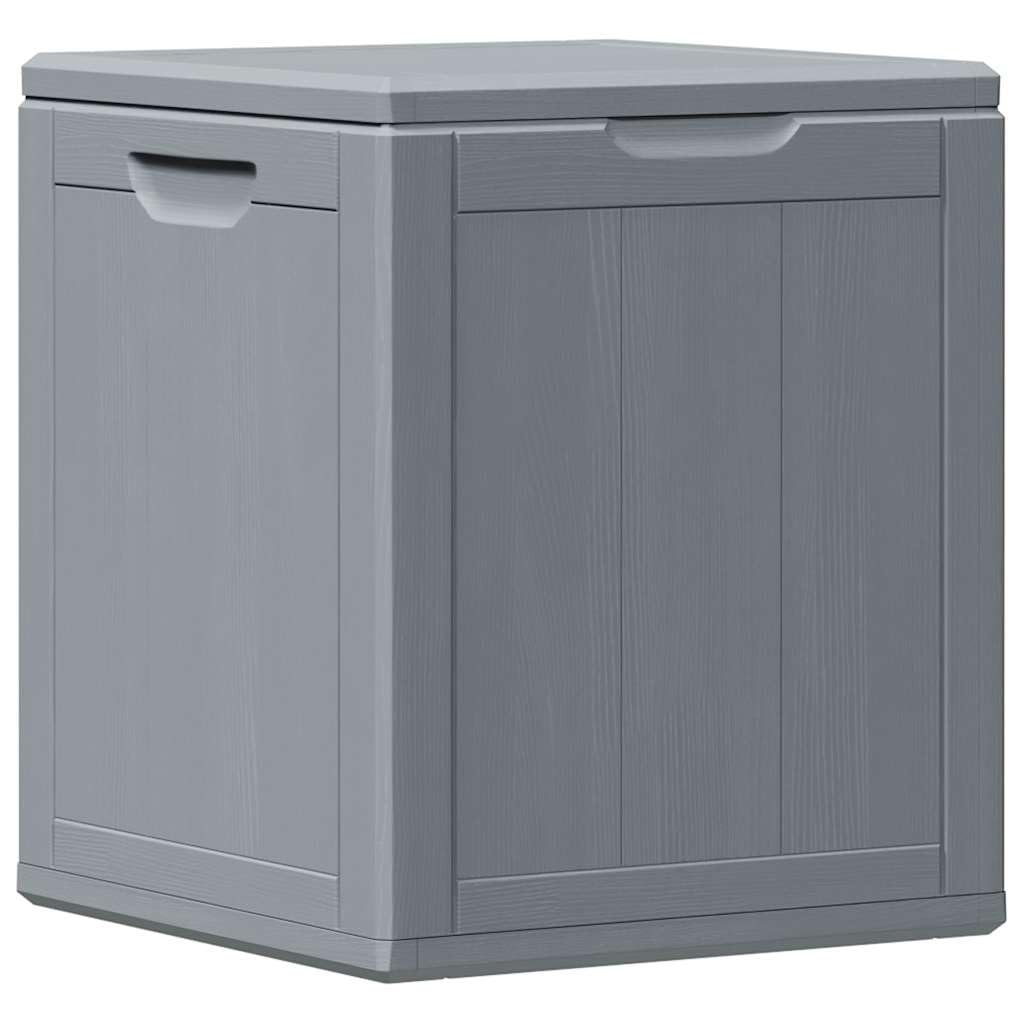Garten-Aufbewahrungsbox 90 L Grau PP-Holzoptik witterungsbeständig UV-beständig mit Deckel Stauraum für Kissen Polster Terrasse Balkon Outdoor wetterfest