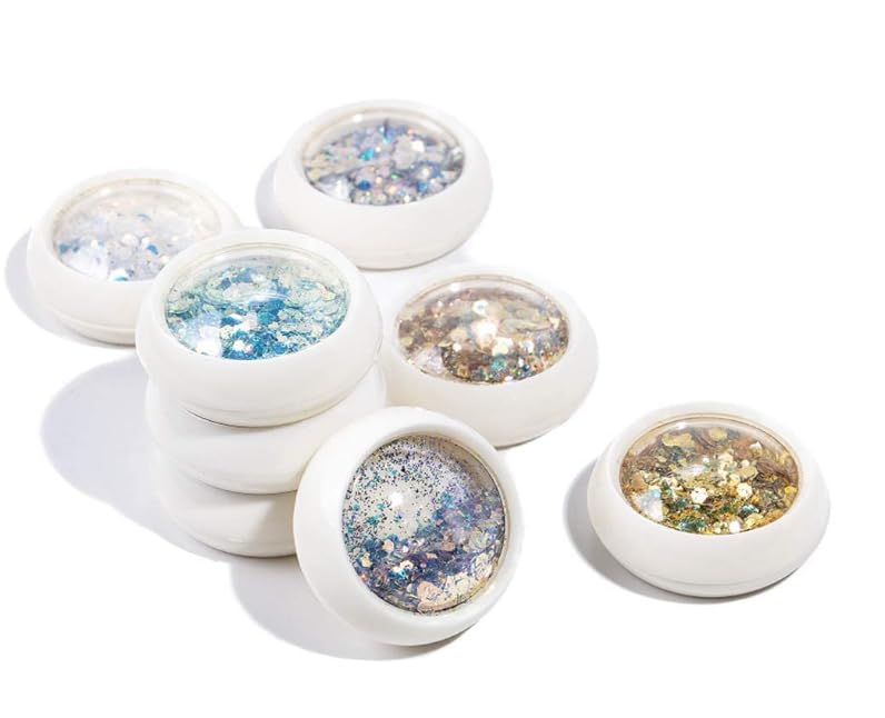 Nail Art Gradient Glitter Magic Color Changing Laser Thin Sequins Mixed Mirror Hexagon Shape Mermaid Flakes Spangles Palette Craft Glitters Holographic Manicure (8 PCSmailers) 4