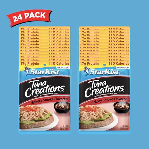 Image of StarKist Tuna Creations Hickory Smoked Pouch (2.6 oz - 24 Pack) Wild Caught, High Protein Shelf Stable Seafood, Gluten Free, Soy Free, No Draining, Ready to Eat for Salads and Sandwiches