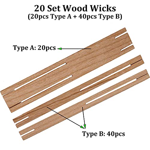 20Pcs Lenisc Double Cross Crackling Wood Candle Wicks For Soy Wax Candle Diy With Iron Stand Safe Natural Wooden Candle Wicks For Candle Making 3.94Inch/10Cm Length Wood Candle Wick Crackle #TOP1