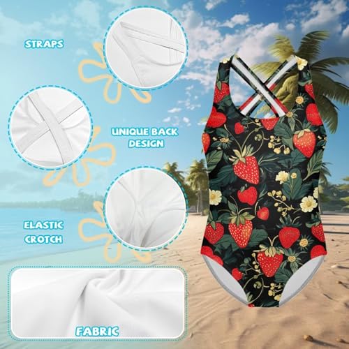 Girls Swimsuits Crossback Gymnastics Leotards One Piece Swimwear Bathing Suit 5-14 Years4