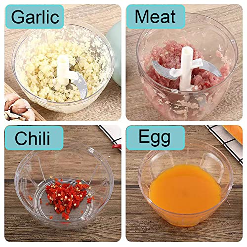 Garlic Chopper, Manual Food Chopper Vegetable Cutter, Chopper Hand String Vegetable Chopper Onions Cutter For Vegetable Fruits Nuts Durable Pepper Nuts Ginger Tomato Etc. (500Ml Green) #TOP2