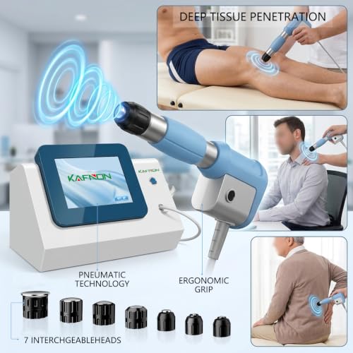 Máquina de terapia con ondas de choque, dispositivo para terapia de ondas de choque FSA y HSA, para recuperación muscular y alivio del dolor articular, no invasivo, sin efectos secundarios, corriente alterna 110 V / 60 Hz, presión de 0,5 a 10 bar miniatura 5