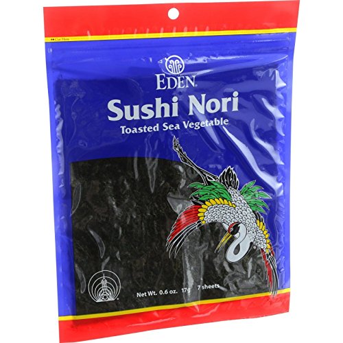 Eden Foods Sushi Nori - Cultivated - Toasted - .6 oz - Case of 6