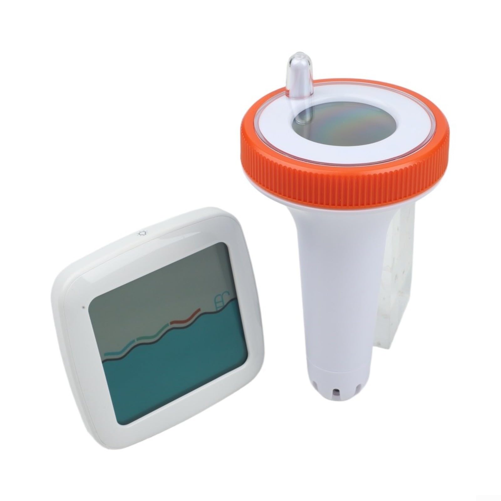 Thermomètre flottant sans fil avec indice d'étanchéité IP67, capteur numérique pour spa, baignoire, aquarium pour surveillance en temps réel de la température de l'eau, gris, 14 cm