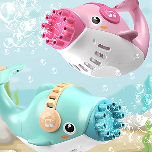 Henghe Máquina de bolhas de golfinho com 10 furos, brinquedo elétrico para crianças, brinquedo de pl