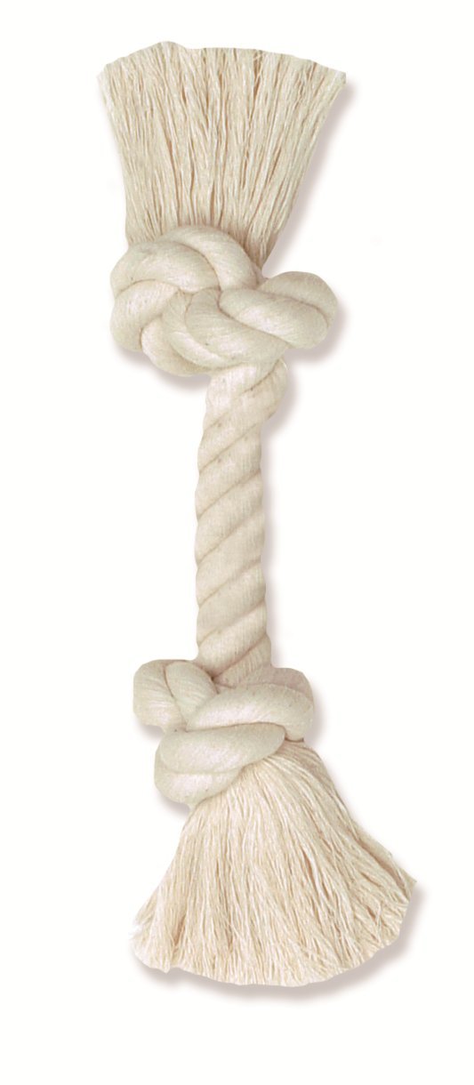 Mammoth Pet Products (Small, 23cm , White Rope) - MaFlossy Chews 100-Percent Cotton White Rope Bone
