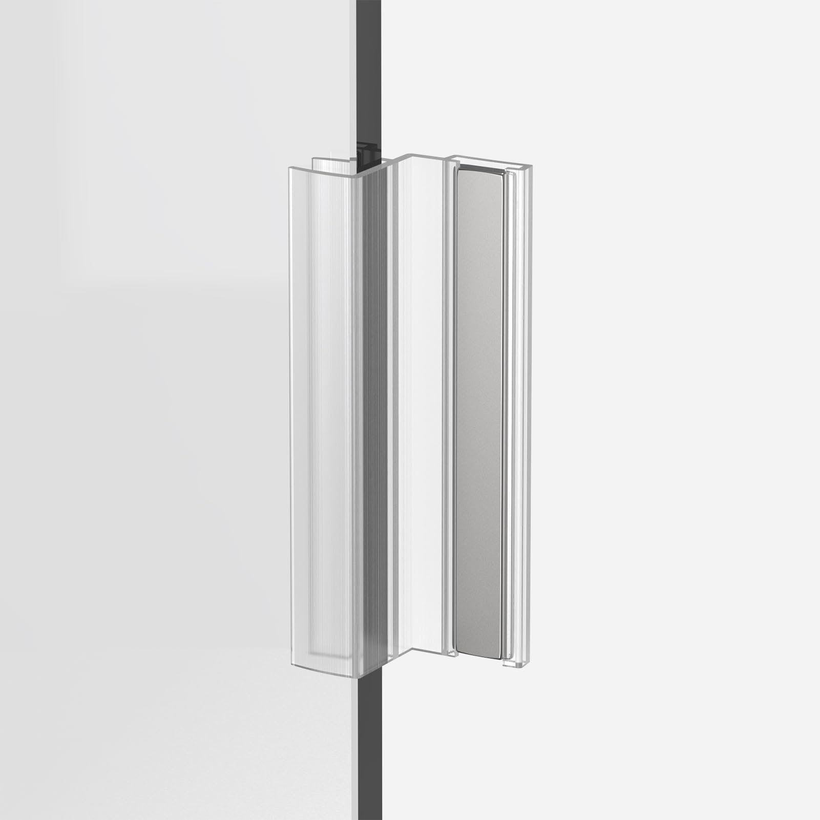 PalpitateC Shower Door Magnet - U Channel Frame with Clear Polycarbonate and NdFeB Magnet for Swing Glass Shower Doors - Rectangular, Transparent
